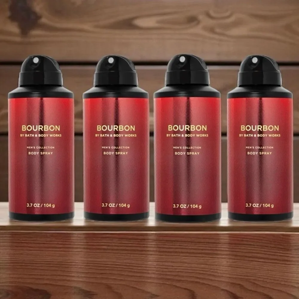 Bath & Body Works Lot of 4 Bourbon Men’s Collection Pepper Amber Oak Body Spray